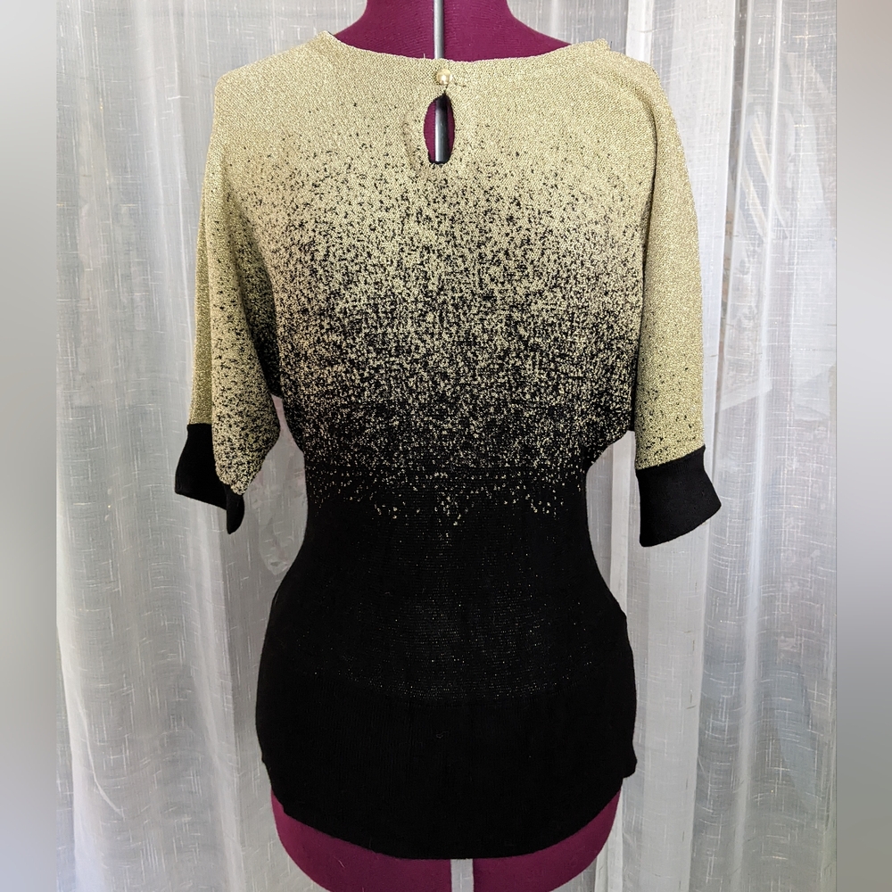 Glittery black & gold sweater by NY Collection